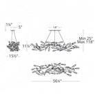 Modern Linear/Round Floral Branches Crystal Chandelier-Blushlighting