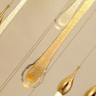 Modern Long Gold Glass Raindrop Rod Pendant Light for Staircase/High - ceiling room - One Single: D3.9"*H15.0"Blushlighting
