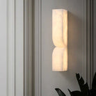 Modern Luxe Brass Natural Alabaster Wall Sconce for Entryway - SmallBlushlighting