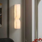 Modern Luxe Brass Natural Alabaster Wall Sconce for Entryway - SmallBlushlighting