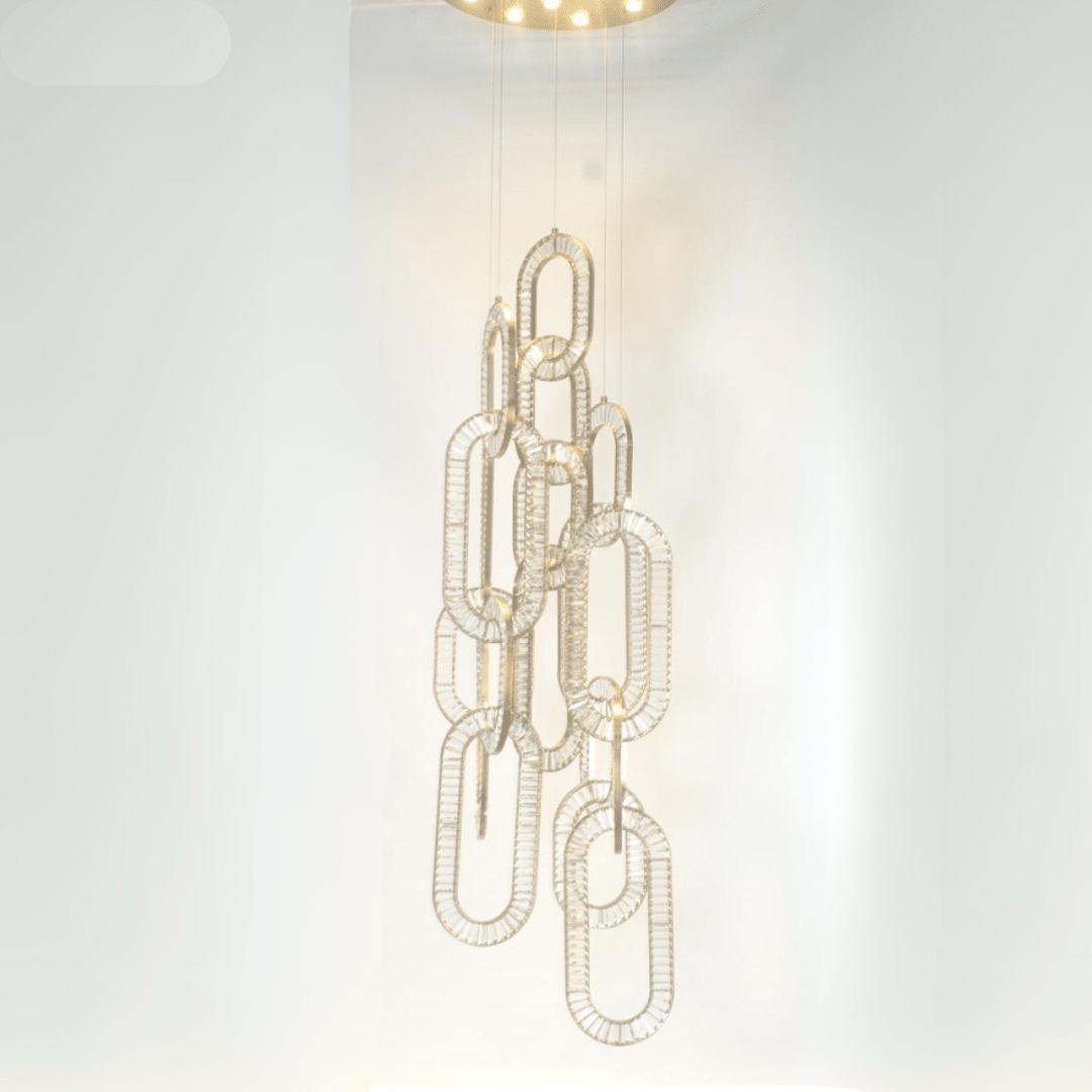 Modern Luxury Crystal Chain Cluster Chandelier for High Ceiling/Dining Room-Blushlighting-Blushlighting