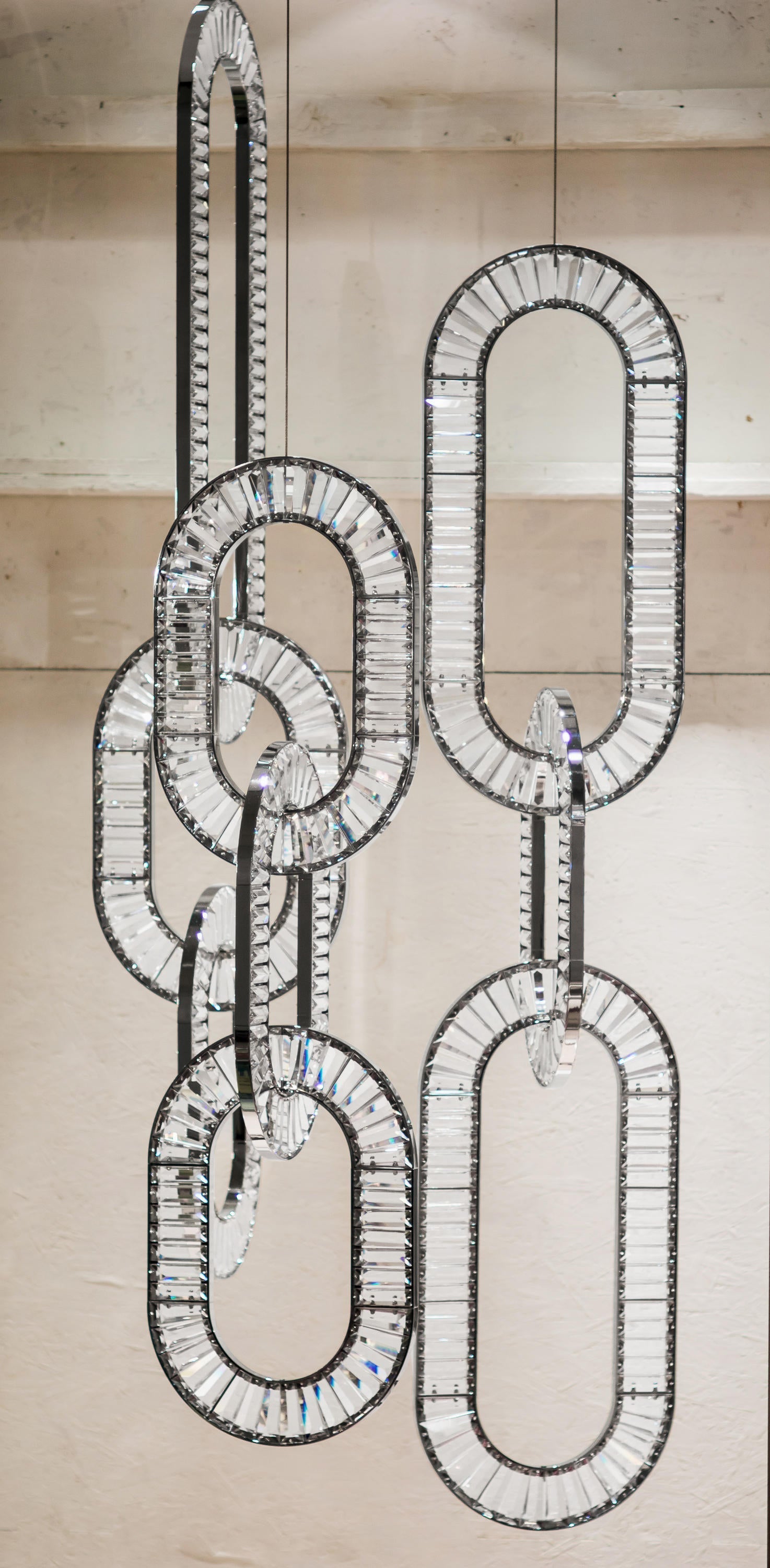 Modern Luxury Crystal Chain Cluster Chandelier for High Ceiling/Dining Room-Blushlighting-Blushlighting
