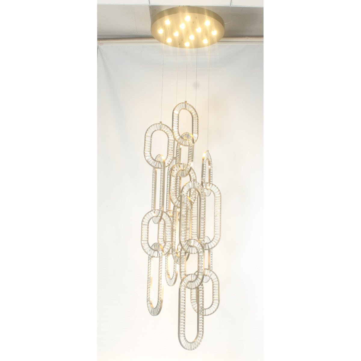 Modern Luxury Crystal Chain Cluster Chandelier for High Ceiling/Dining Room-Blushlighting-Blushlighting