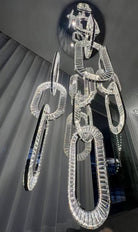 Modern Luxury Crystal Chain Cluster Chandelier for High Ceiling/Dining Room-Blushlighting-Blushlighting
