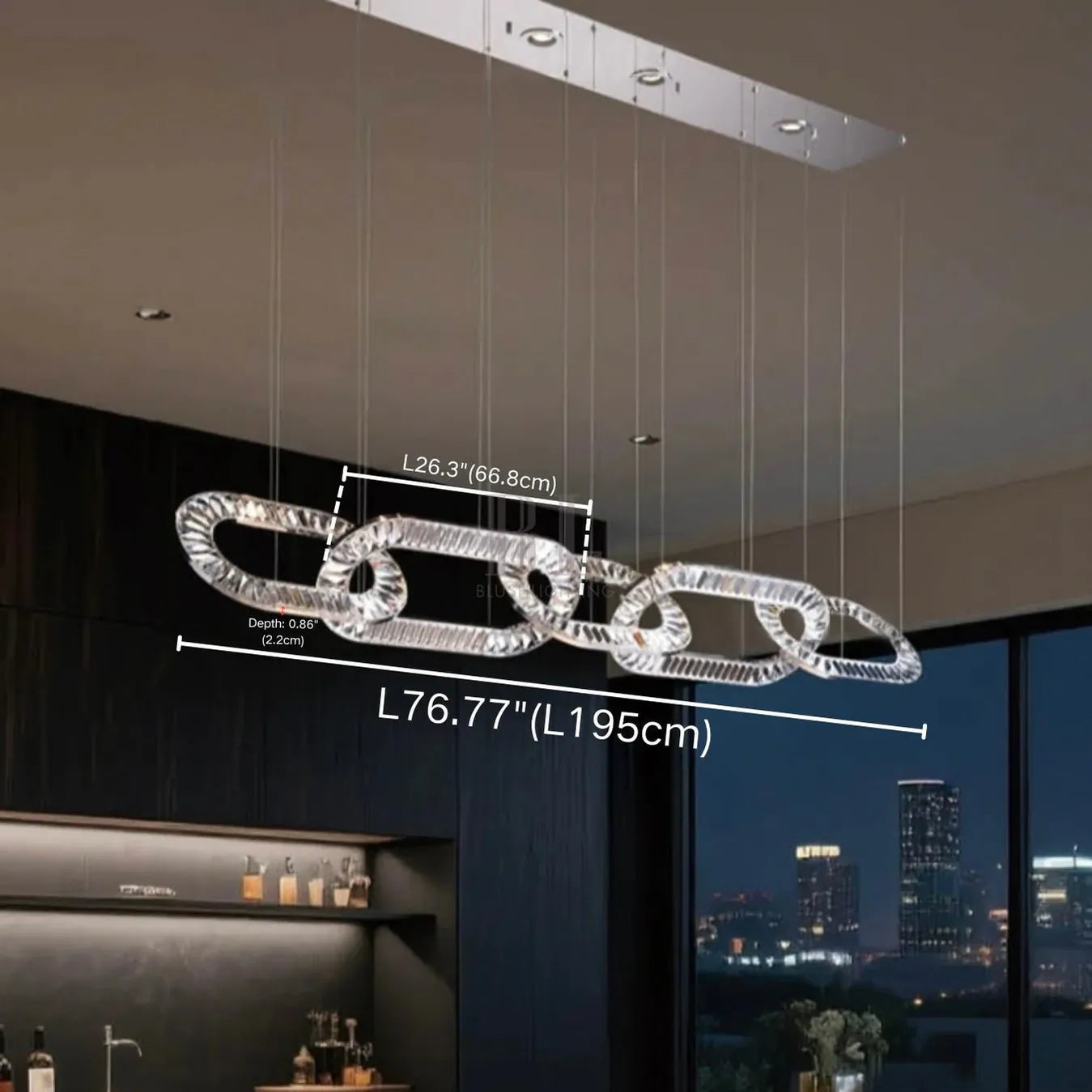 Modern Luxury Crystal Chain Cluster Chandelier for High Ceiling/Dining Room-Blushlighting-Blushlighting