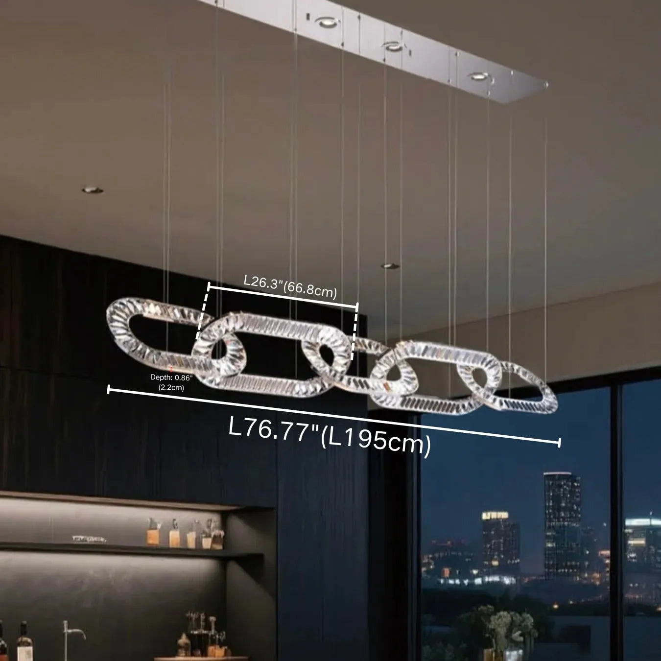 Modern Luxury Crystal Chain Cluster Chandelier for High Ceiling/Dining Room-Blushlighting-Blushlighting