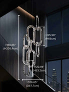 Modern Luxury Crystal Chain Cluster Chandelier for High Ceiling/Dining Room-Blushlighting-Blushlighting