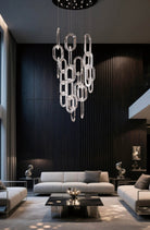 Modern Luxury Crystal Chain Cluster Chandelier for High Ceiling/Dining Room-Blushlighting-Blushlighting
