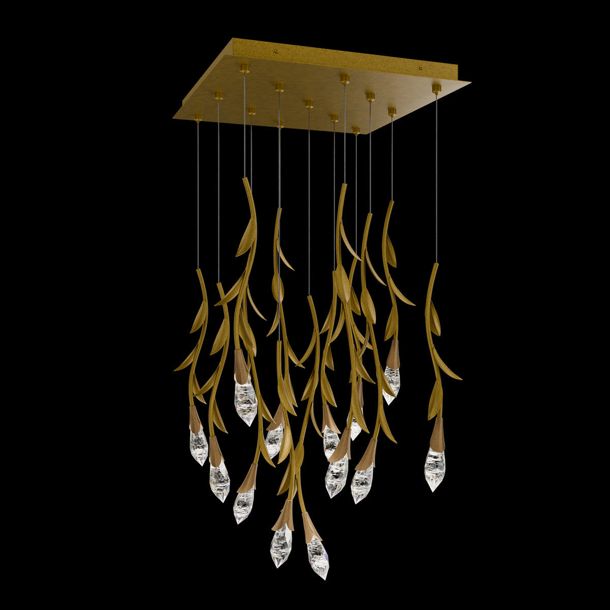 Modern Luxury Floating Branches Floral Crystal Chandelier-Blushlighting