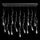 Modern Luxury Floating Branches Floral Crystal Chandelier with Rectangular Canopy for High-ceiling-Blushlighting