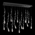 Modern Luxury Floating Branches Floral Crystal Chandelier with Rectangular Canopy for High - ceiling - 14 Lights/L40"*W9.5"*H118.1"(L101.6cm*W24.1cm*H300cm)GoldWarm LightBlushlighting