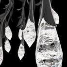 Modern Luxury Floating Branches Floral Crystal Chandelier with Rectangular Canopy for High - ceiling - 14 Lights/L40"*W9.5"*H118.1"(L101.6cm*W24.1cm*H300cm)GoldWarm LightBlushlighting