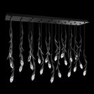 Modern Luxury Floating Branches Floral Crystal Chandelier with Rectangular Canopy for High - ceiling - 14 Lights/L40"*W9.5"*H118.1"(L101.6cm*W24.1cm*H300cm)GoldWarm LightBlushlighting