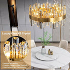 Modern Luxury Gold Round 12-Light K9 Crystal Chandelier