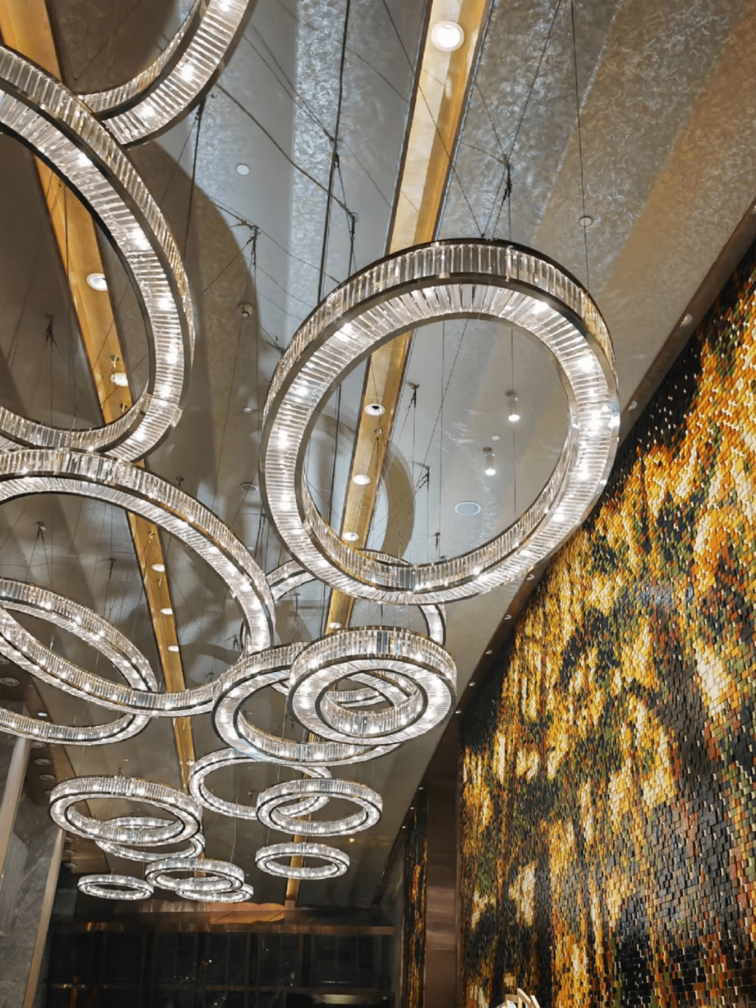 Modern Luxury Layered Fluted Crystal Ring Ceiling Light - D23.6"*H5.9"(D60cm*H15cm)Warm LightBlushlighting