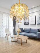 Modern Luxury Leaf Branch Glass Chandelier for Living/Dining Room/Bedroom-Chandeliers-D39.4"*H35.4"-Warm Light-Blushlighting
