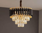 Modern Luxury Multi - Tier Oval/Round Crystal Tiered Chandelier - Oval/L31.5"*W11.8"*H11.8"/3 TiersWarm LightBlushlighting