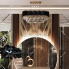 Modern Luxury Multi - Tier Oval/Round Crystal Tiered Chandelier - Oval/L31.5"*W11.8"*H11.8"/3 TiersWarm LightBlushlighting