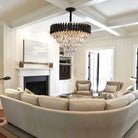 Modern Luxury Multi - Tier Oval/Round Crystal Tiered Chandelier - Oval/L31.5"*W11.8"*H11.8"/3 TiersWarm LightBlushlighting