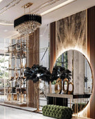 Modern Luxury Multi - Tier Oval/Round Crystal Tiered Chandelier - Oval/L31.5"*W11.8"*H11.8"/3 TiersWarm LightBlushlighting