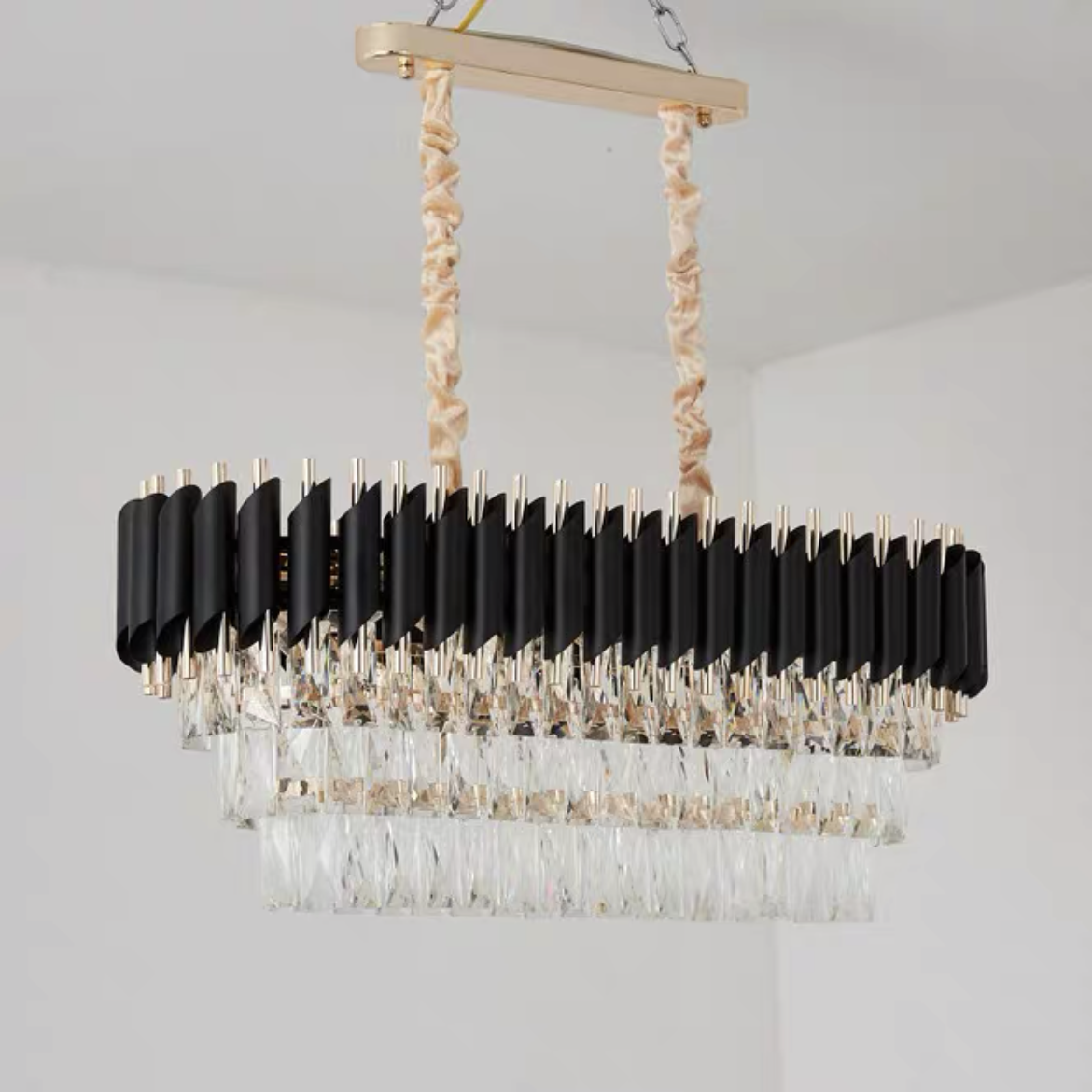 Modern Luxury Multi-Tier Oval/Round Crystal Tiered Chandelier-Chandeliers-Blushlighting-Oval/L31.5"*W11.8"*H11.8"/3 Tiers-Warm Light-Blushlighting