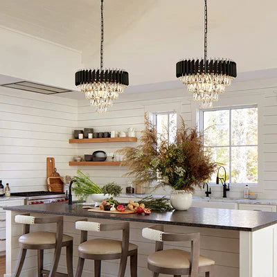 Modern Luxury Multi-Tier Oval/Round Crystal Tiered Chandelier-Chandeliers-Blushlighting-Blushlighting