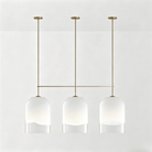 Modern Minimalist Brass Glass Pendant Light for Kitchen Island/Bedroom/Dining Room - L54"*W14"*H36"(L137.16cm*W35.56cm*H91.44cm)Warm LightBlushlighting