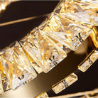 Modern Multi Gold Donuts Shape Crystal Chandelier Ring Round Light Fixture for Foyer Staircase - Linear/ D 63" * H 98.4"ChromeWarm LightBlushlighting