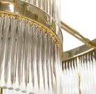 Modern Multi-layered Glass&Metal Rods Chandelier for High-ceiling - D47.64"*H73.6"(D121cm*H187cm)Dimmable Warm LightBlushlighting