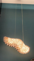Modern Natural Crystal Wing Chandelier - L25.6"*H10.2"(L65cm*W26cm)AmberWarm LightBlushlighting