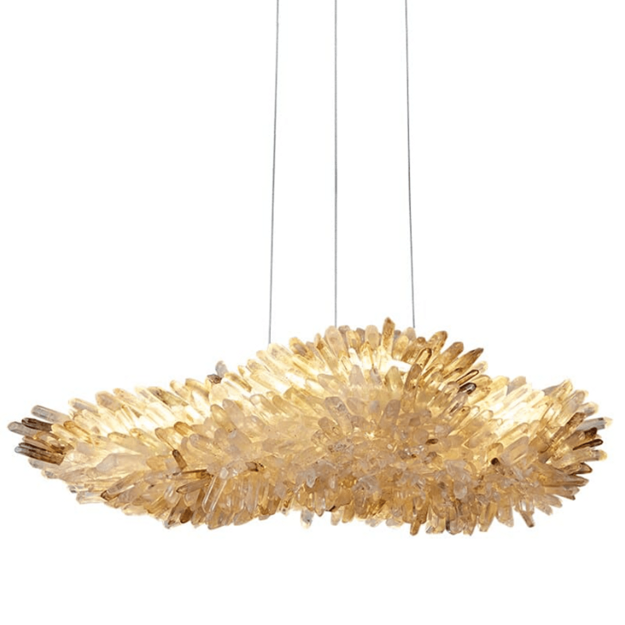 Modern Natural Crystal Wing Chandelier - L25.6"*H10.2"(L65cm*W26cm)AmberWarm LightBlushlighting