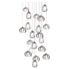 Modern Nordic Style Hand Blown Glass Pendant Crystal Chandelier for Dining Room/Living Room/Stairwell - 10 Lights/D19.7"*H118.1"/18KGRoundWarm LightBlushlighting