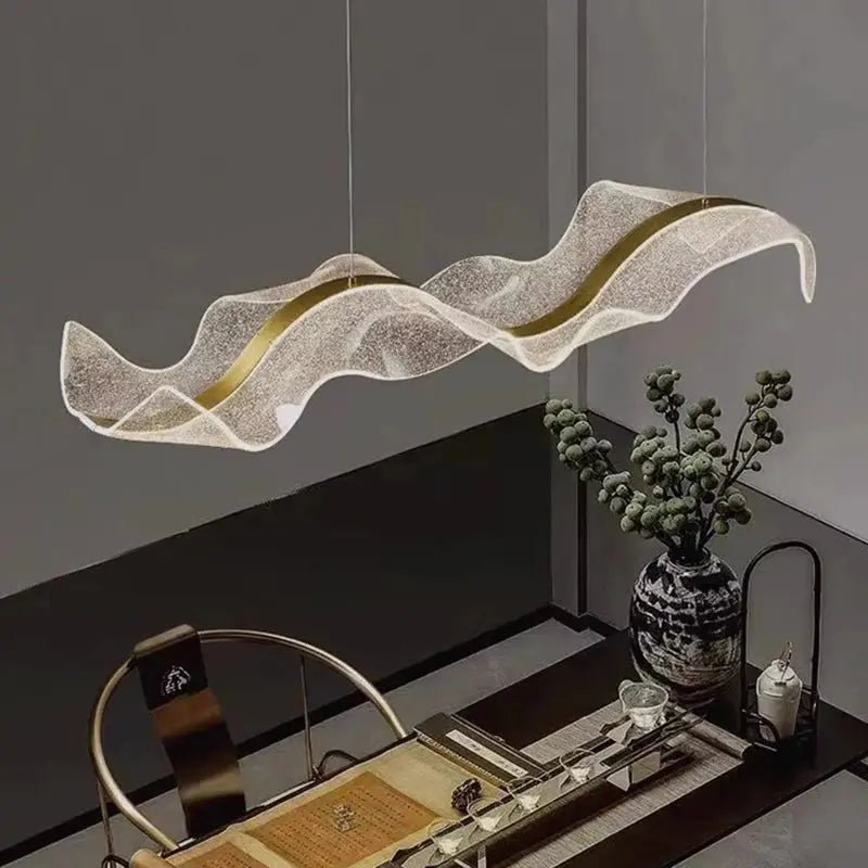 Modern Ocean Wave Pendant Chandelier for Kitchen - Gold38.52” (100 cm)Remote Control (Dimmable)Blushlighting
