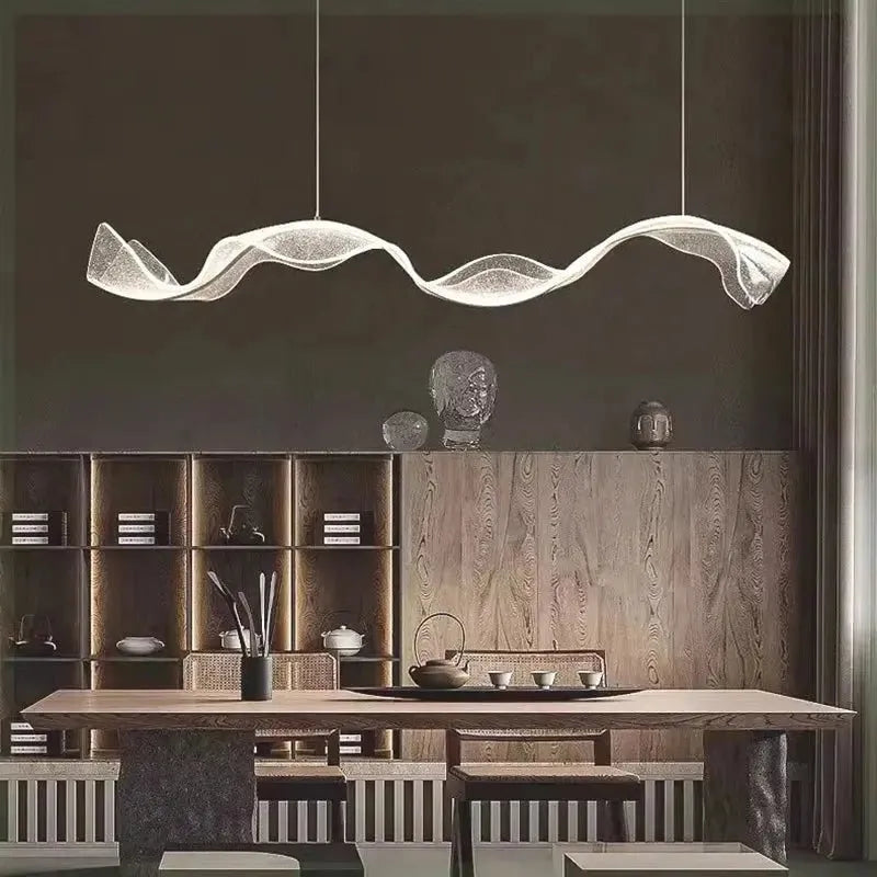 Modern Ocean Wave Pendant Chandelier for Kitchen - Gold38.52” (100 cm)Remote Control (Dimmable)Blushlighting