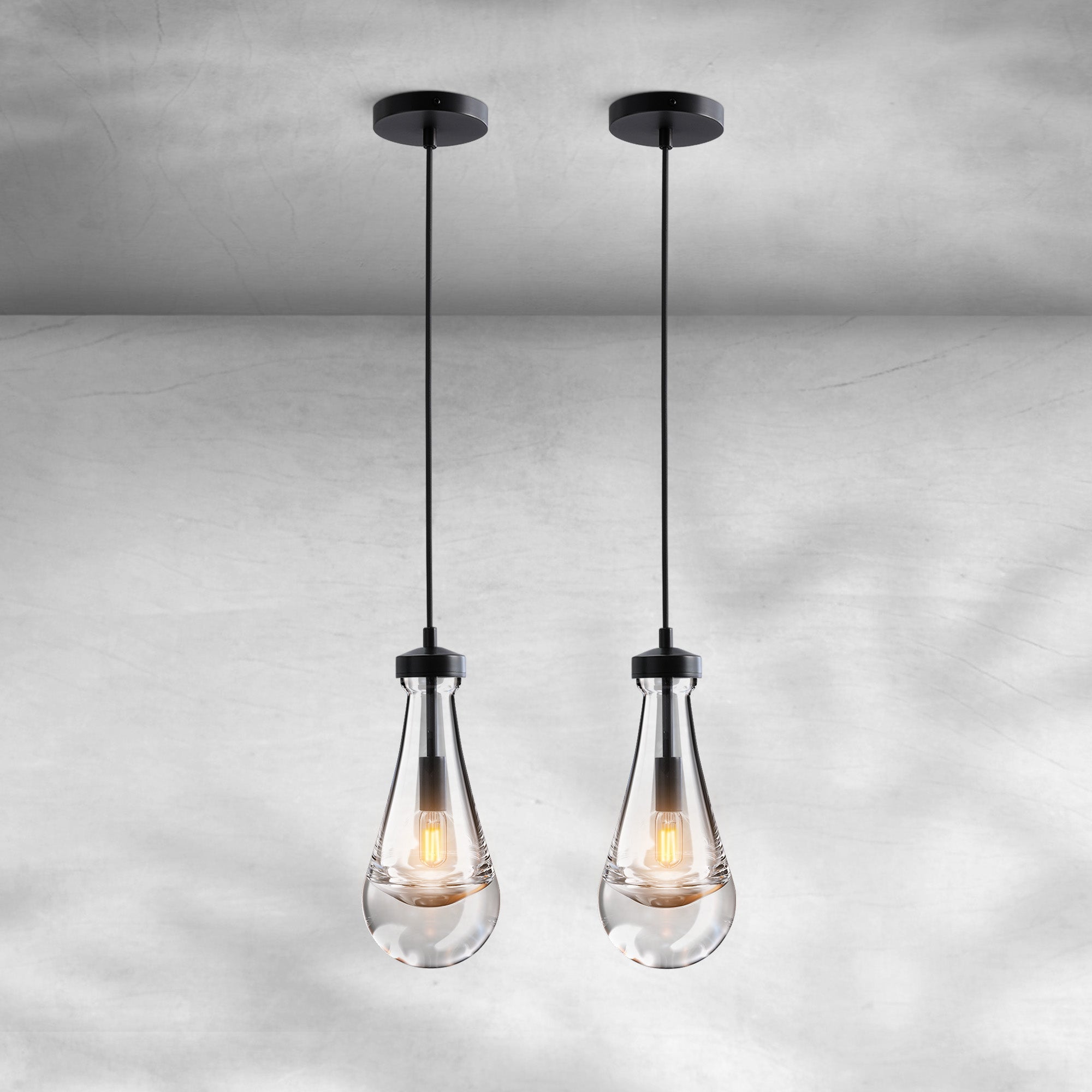 Modern Raindrop Pendant Light - BlackSet of 2Blushlighting