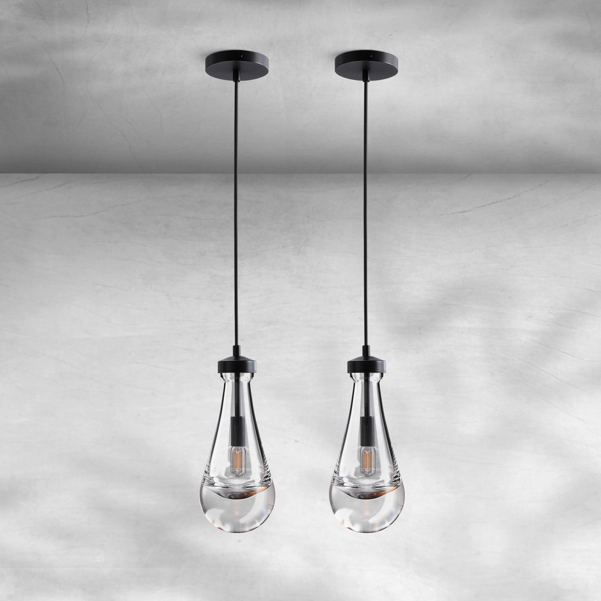 Modern Raindrop Pendant Light - BlackSet of 2Blushlighting