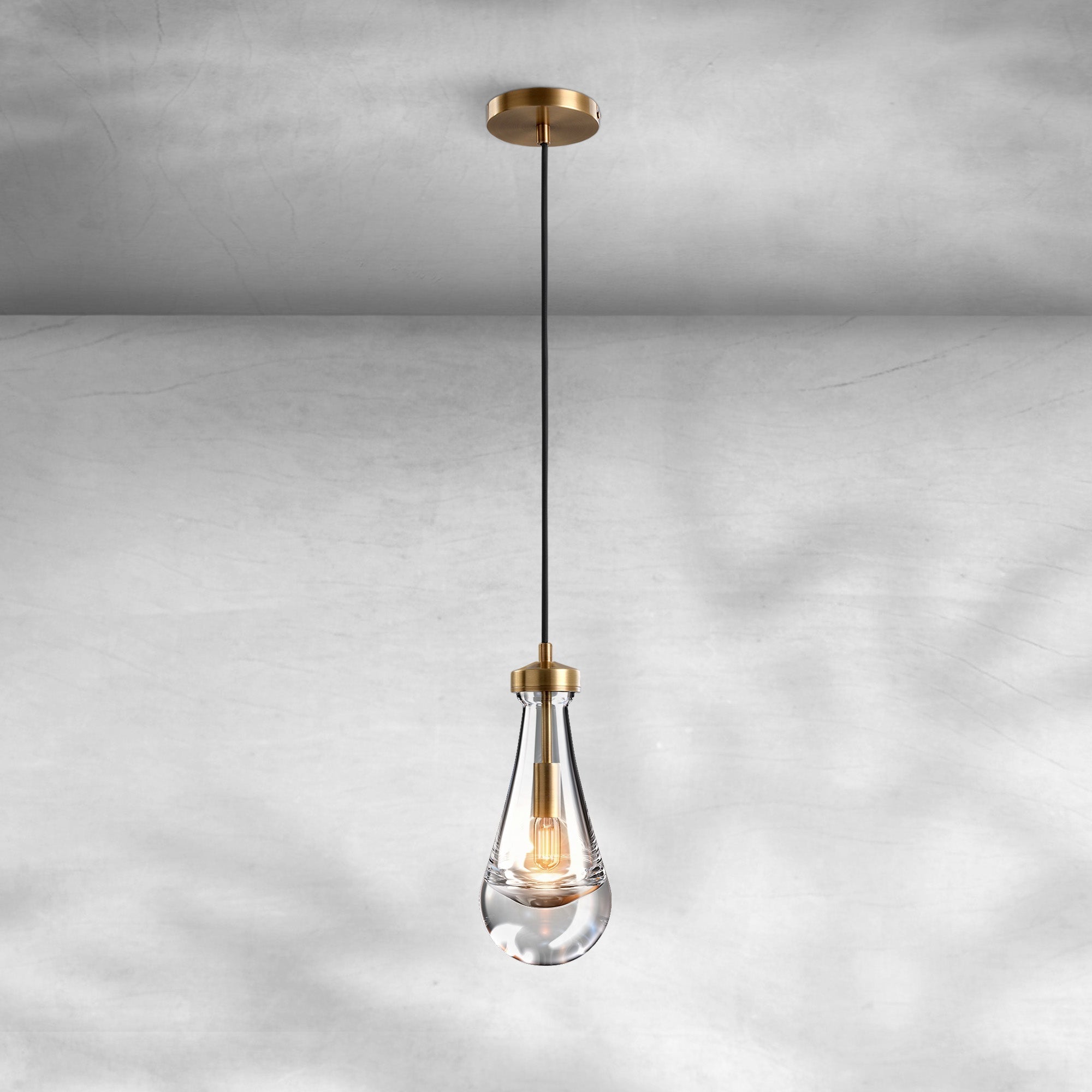 Modern Raindrop Pendant Light - BrassSingleBlushlighting