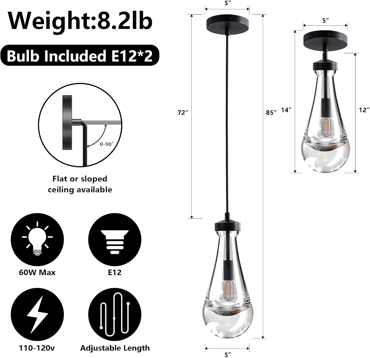 Modern Raindrop Pendant Light - Nickel7 LightBlushlighting