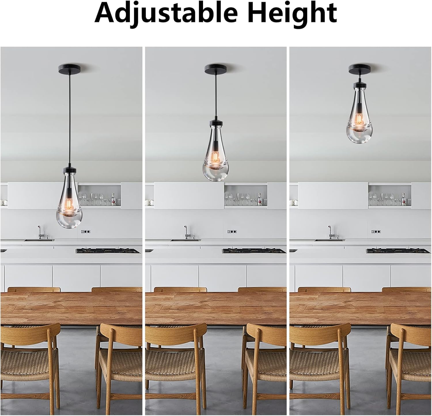 Modern Raindrop Pendant Light - Nickel7 LightBlushlighting