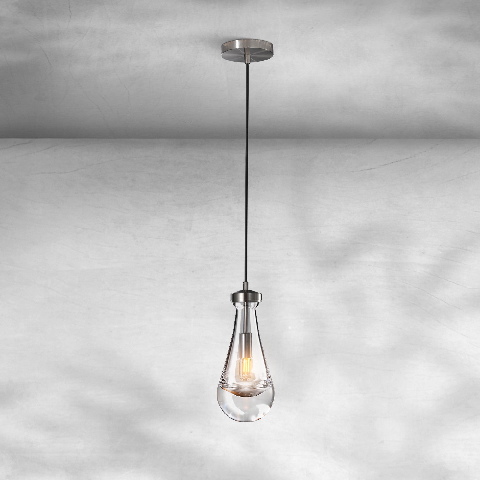 Modern Raindrop Pendant Light - NickelSingleBlushlighting