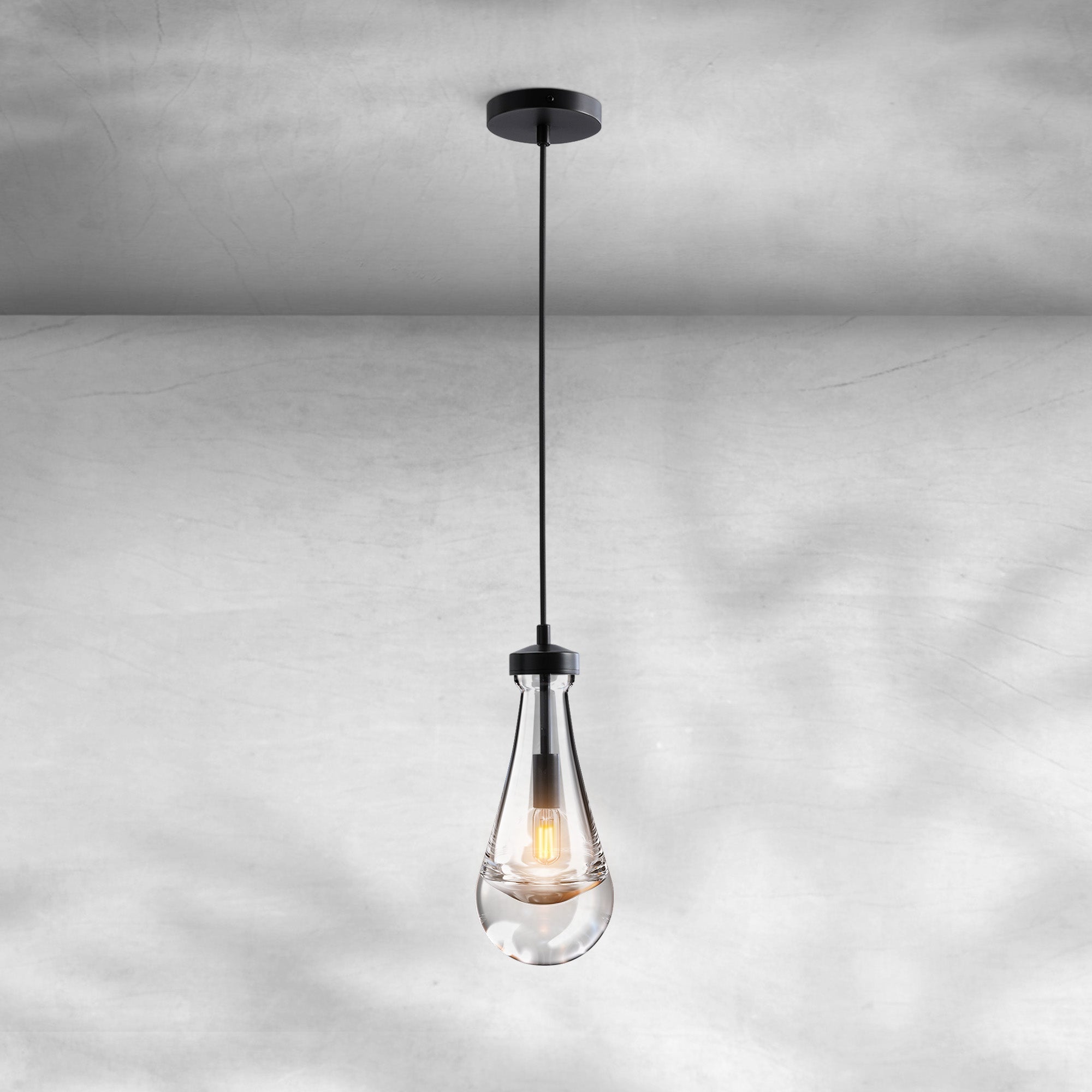 Modern Raindrop Pendant Light - BlackSingleBlushlighting