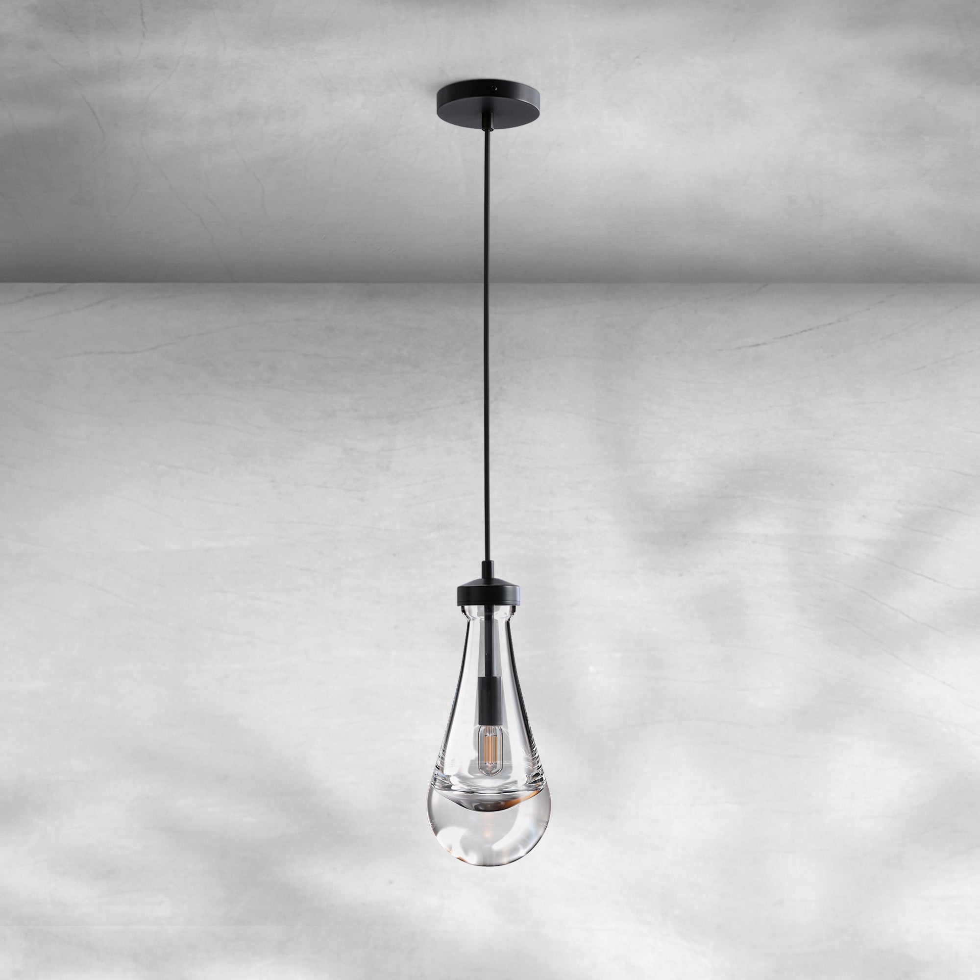 Modern Raindrop Pendant Light - BlackSingleBlushlighting