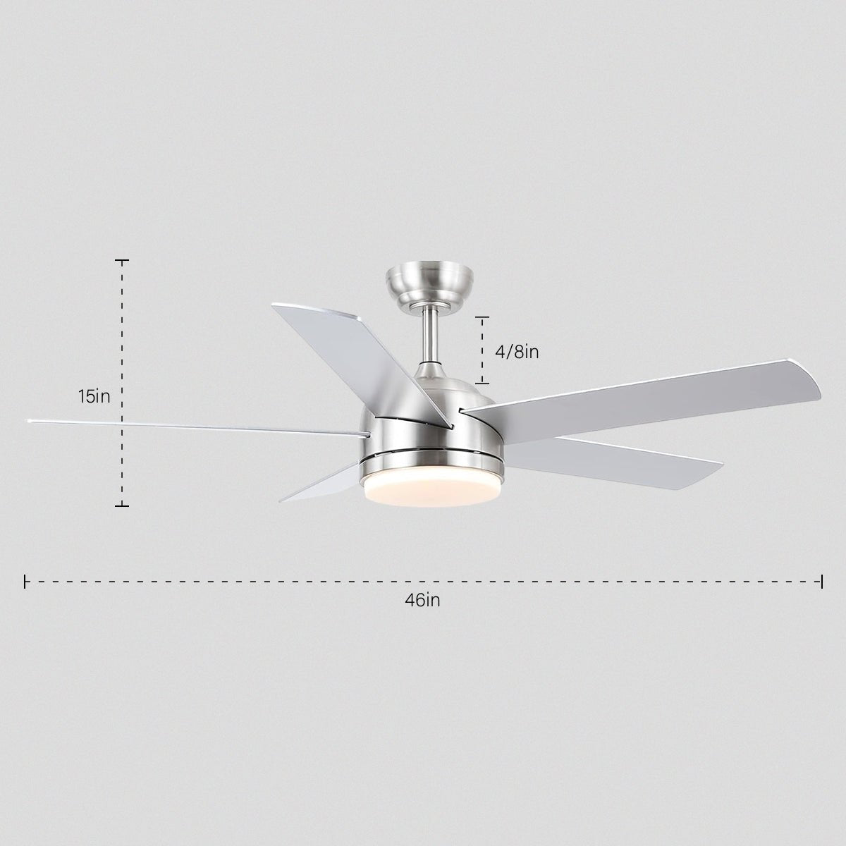 Modern Recessed Ceiling Fan Light - NickelBlushlighting