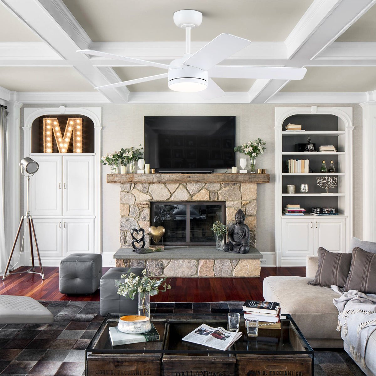 Modern Recessed Ceiling Fan Light - NickelBlushlighting
