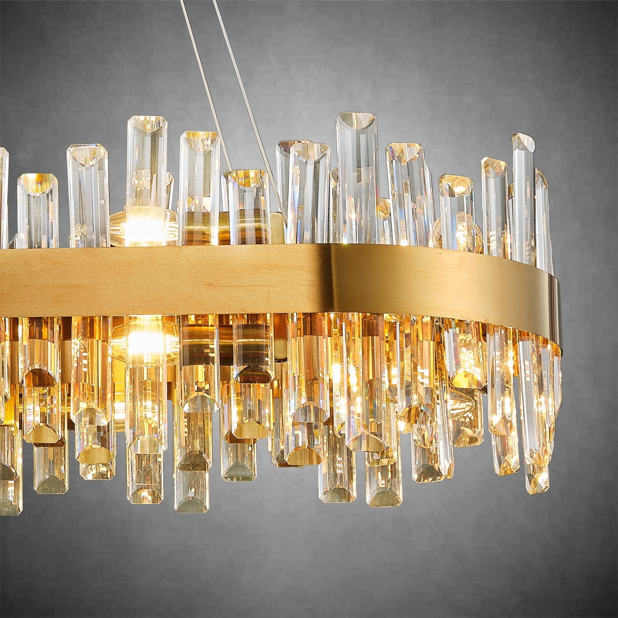 Modern Rectangular Crystal Chandeliers - Rectangle L52''Blushlighting