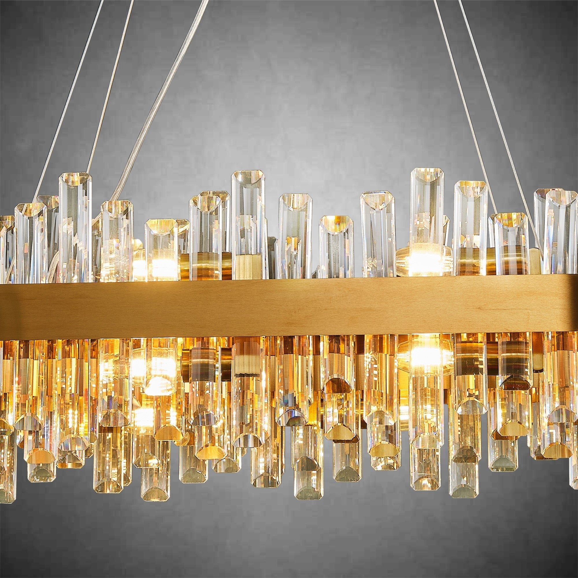 Modern Rectangular Crystal Chandeliers - Rectangle L52''Blushlighting