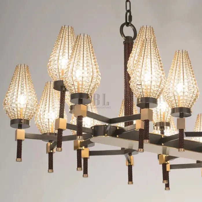 Modern Rectangular Crystal Shade Chandelier for Dining Room - L63"*W27.56"*H31.5"(L160cm*W70cm*H80cm)Blushlighting