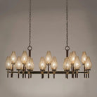 Modern Rectangular Crystal Shade Chandelier for Dining Room - L63"*W27.56"*H31.5"(L160cm*W70cm*H80cm)Blushlighting