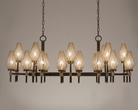 Modern Rectangular Crystal Shade Chandelier for Dining Room - L63"*W27.56"*H31.5"(L160cm*W70cm*H80cm)Blushlighting