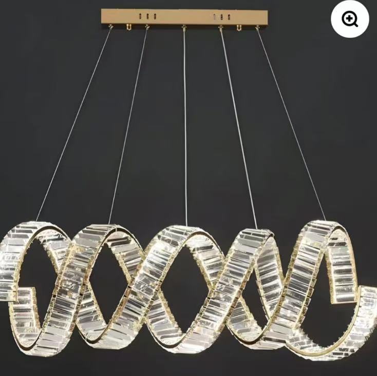 Modern Ring Crystal Chandelier for Dining Room - BrassCustomized 59''Blushlighting